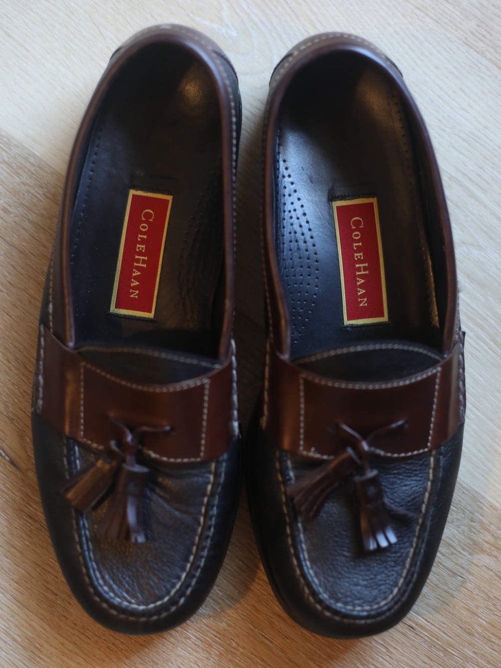 Cole Haan Two-Tone Brown Leather Tassel Loafers‎ 9.5